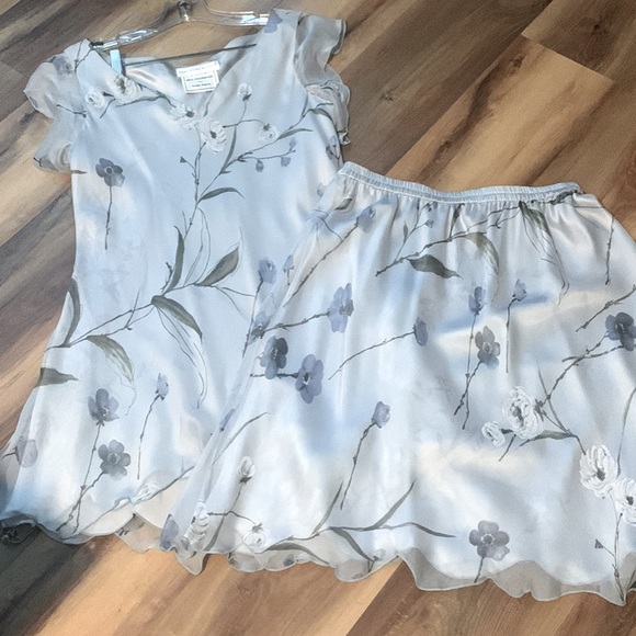 SAKS FIFTH AVE AMY MICHELSON FOR HOLLY HARP VINTAGE 2 PIECE TUNIC TOP WITH SKIRT - Picture 2 of 7